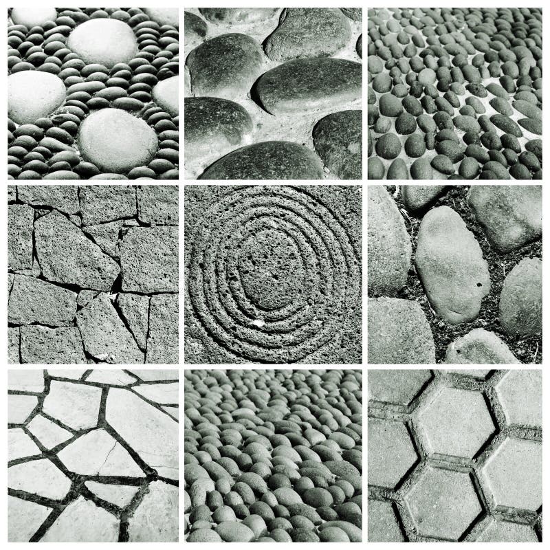 Stone walls and pavements collage