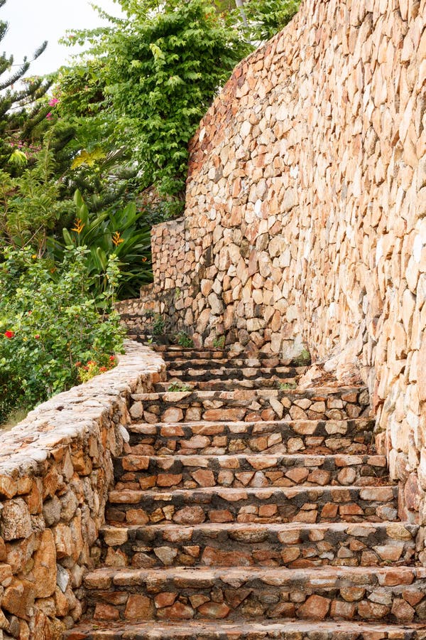 Stone walls and stairs stock image. Image of walls, outdoor 66362243