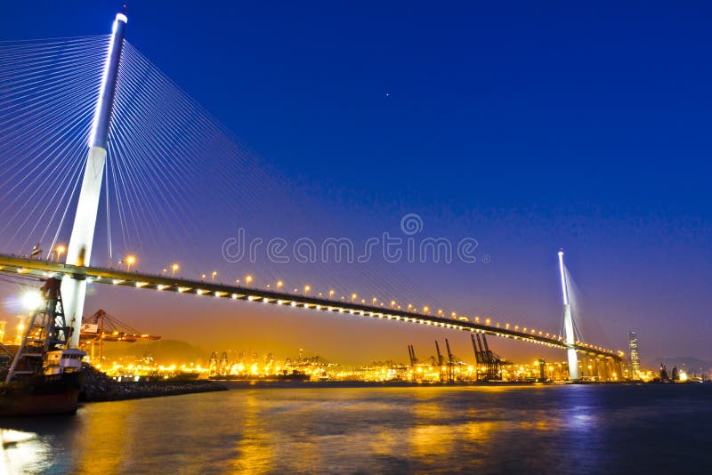 Stonecutters Bridge's magic hour stock photos Stonecutters Bridge's magic hour stock photos