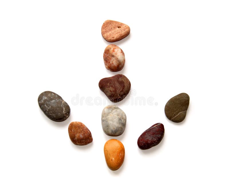 Stones laid out in the form of an arrow.