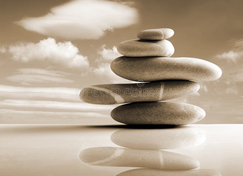Stones pile, zen style, sepia color stock photography Stones pile, zen style, sepia color stock photography