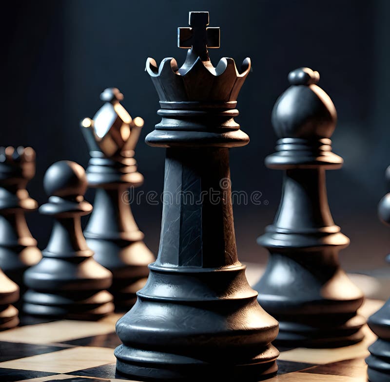 Stony chess pieces on a chessboard royalty free illustration