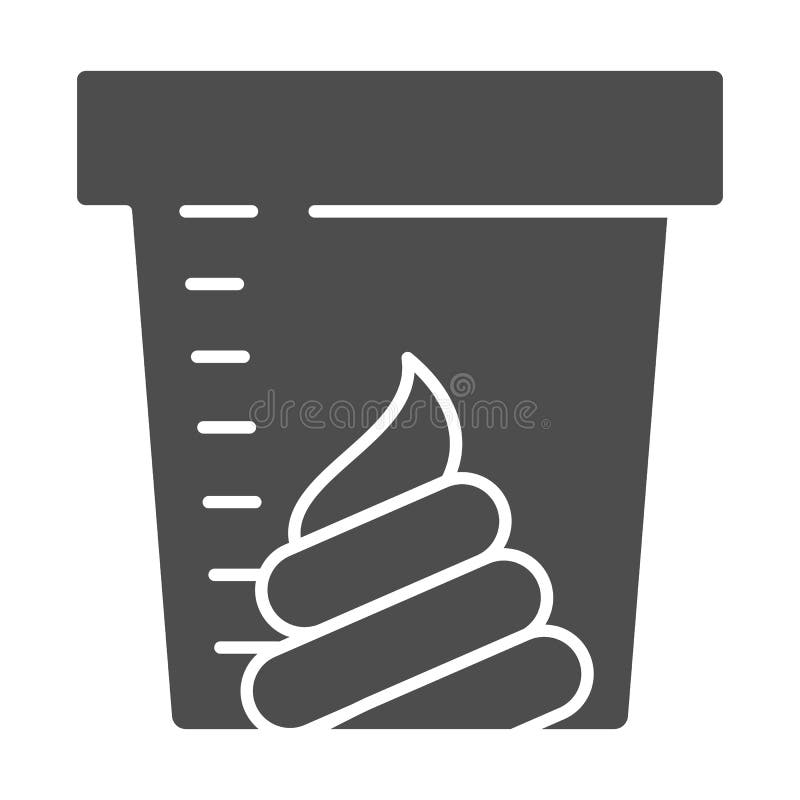Stool sample for analysis solid icon, Medical tests concept, fecal analysis sign on white background, Stool test in a stock illustration