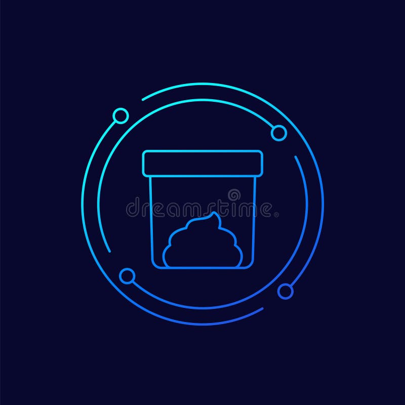 Stool sample icon, linear design, eps 10 file, easy to edit