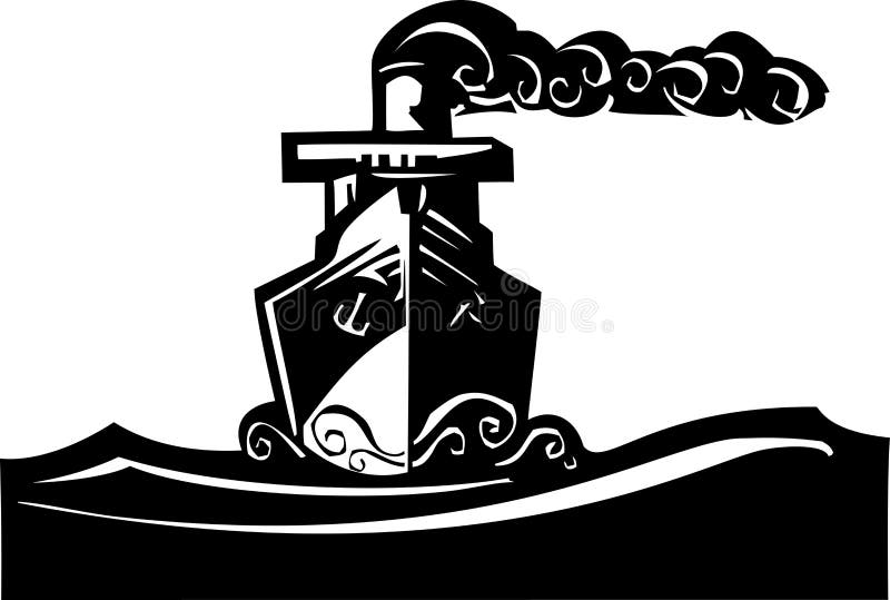 Stoomschip stock illustratie Stoomschip stock illustratie