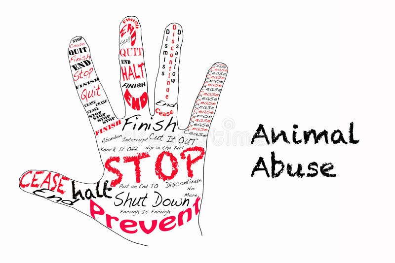 Stop Animal Abuse Illustration Stock Illustration - Illustration of  outline, stop: 97374553