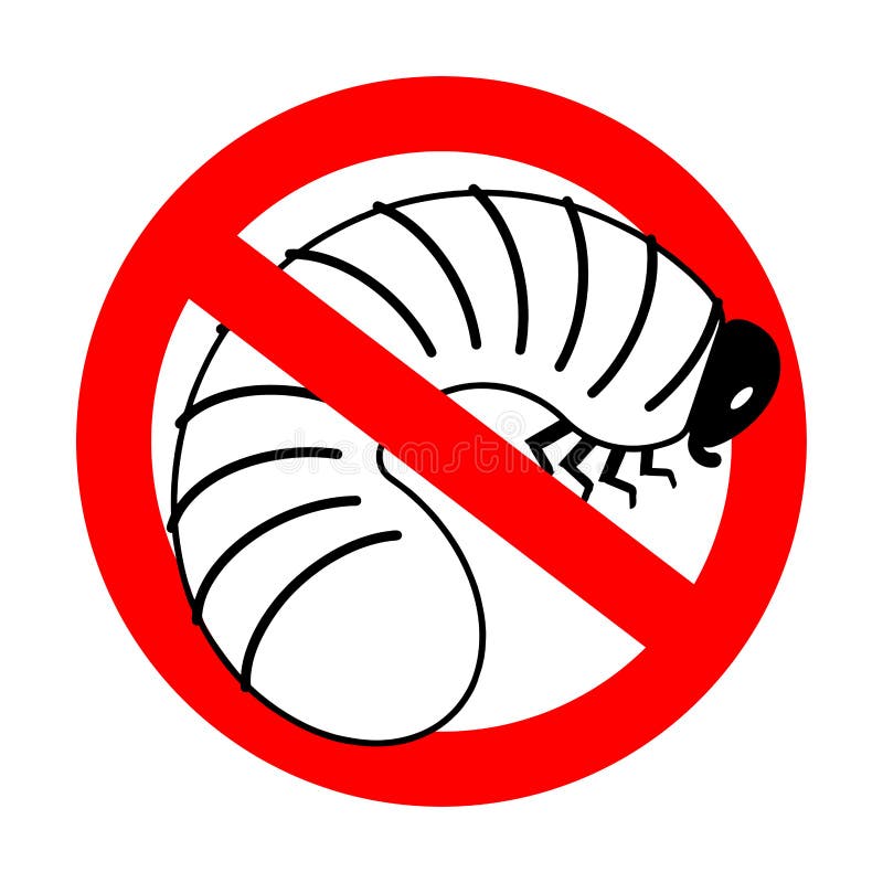 Vetor do Stock: No larva pests line icon. linear style sign for mobile  concept and web design. Stop larva insects outline vector icon. Symbol,  logo illustration. Pixel perfect vector graphics