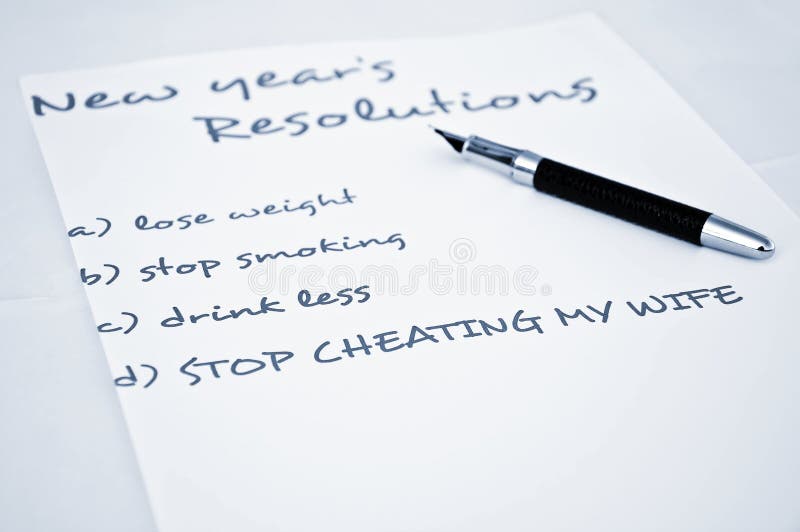 New year resolution stop cheating my wife