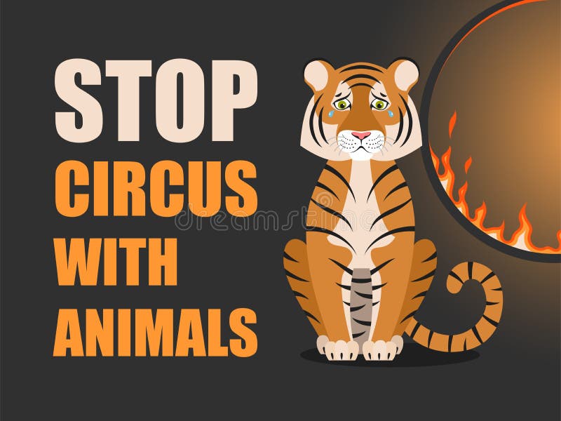 Say No To Circus with Animals. Poster Against Abuse Animals in Circuses  Stock Vector - Illustration of beautiful, grey: 169497358
