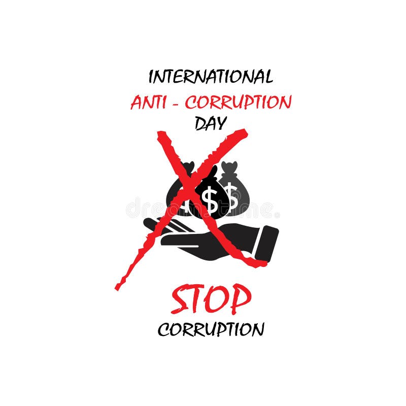 Stop Corruption and International Anti-Corruption Day Stock Vector