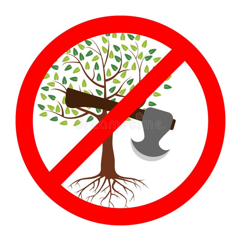 No cutting trees clipart color
