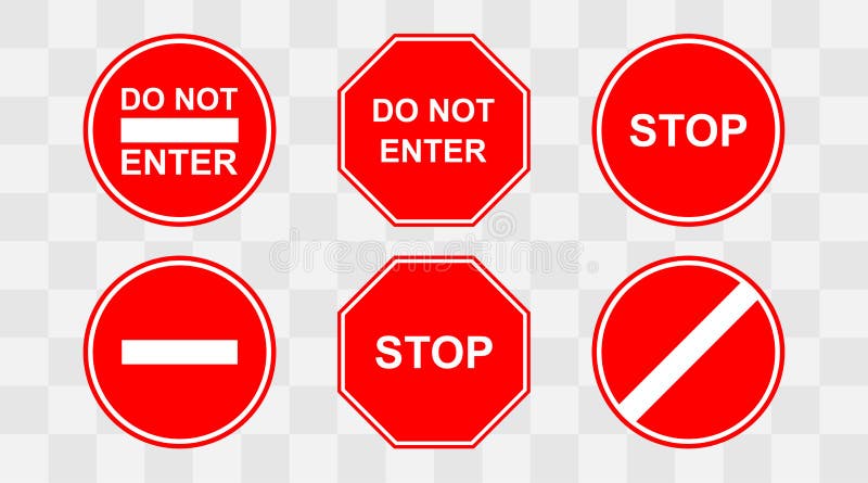 stop do not enter red shape road sign board with text stop isolated on a transparent background stock vector illustration of safety danger 222743253