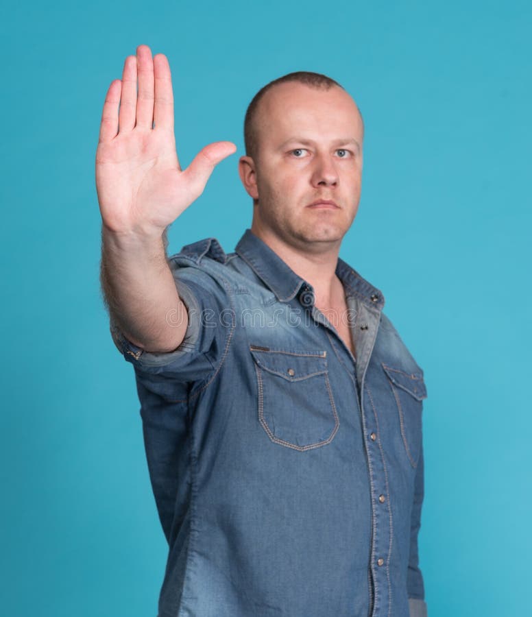 Stop gesture stock photo. Image of business, boss, restriction 45785346