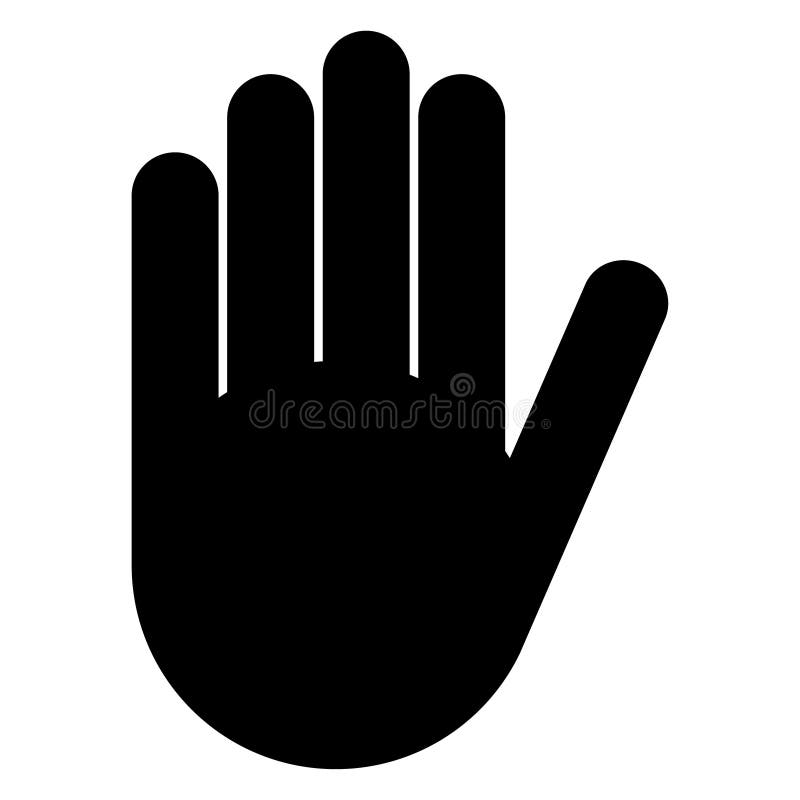 Stop hand sign, icon vector. Red color singe symbol illustration stock illustration