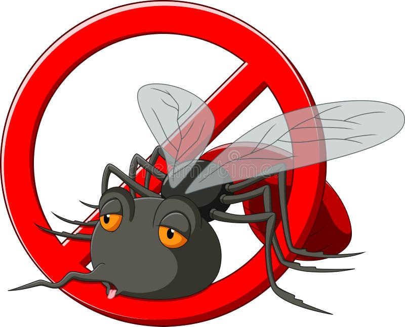 Stop mosquito cartoon vector illustration