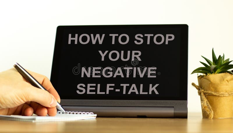 Stop Negative Self Talk Symbol Concept Words How To Stop Your Negative Self Talk On The Black