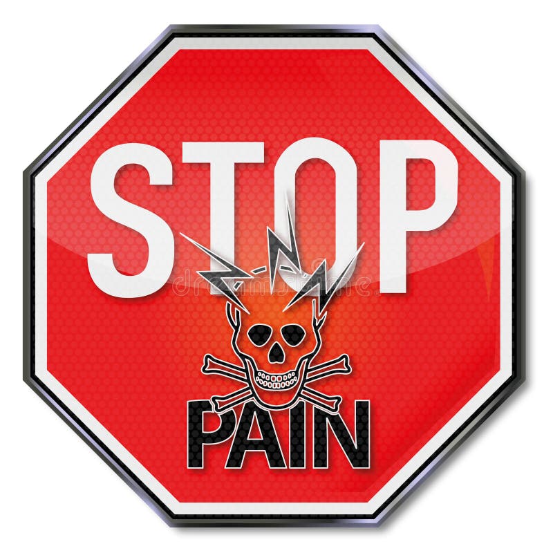 Stop for pain, lightning and skull vector illustration Stop for pain, lightning and skull vector illustration