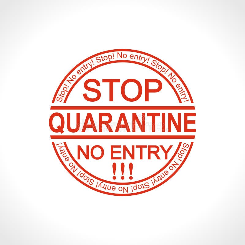 Stop Quarantine No Entry Red Round Stamp Vector Information 