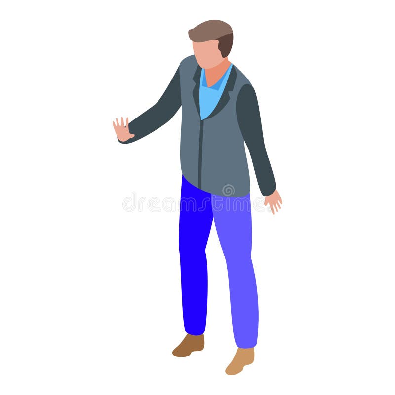 Stop security service icon, isometric style vector illustration