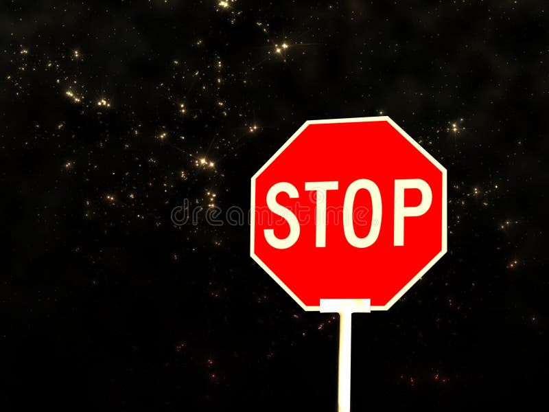 Stop sign against night sky