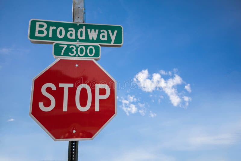 Roadsign at Broadway Street in Downtown Manhattan in New York City