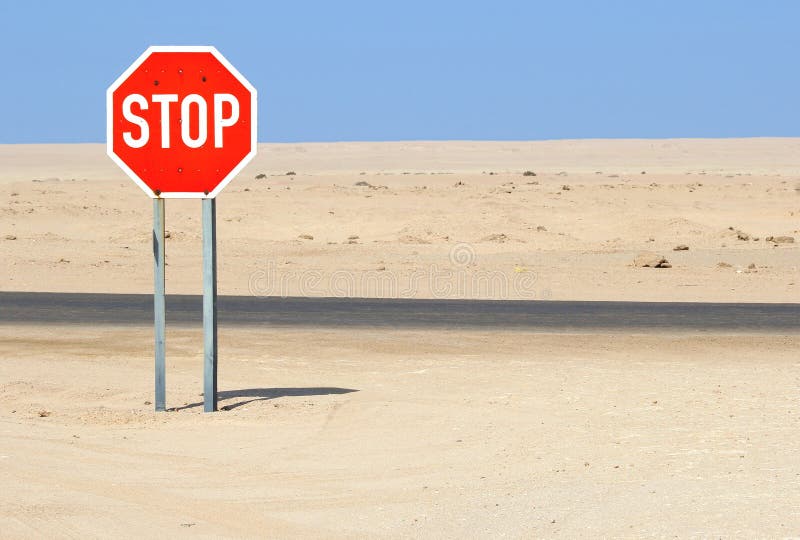 Stop Sign in the Desert Namibia Stock Photo - Image of namib, luderitz