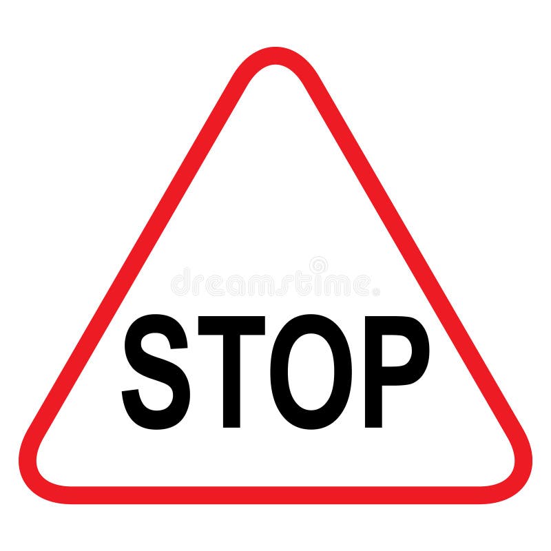 Stop sign, icon STOP forbidden vector. Warning symbol isolated on white background stock illustration