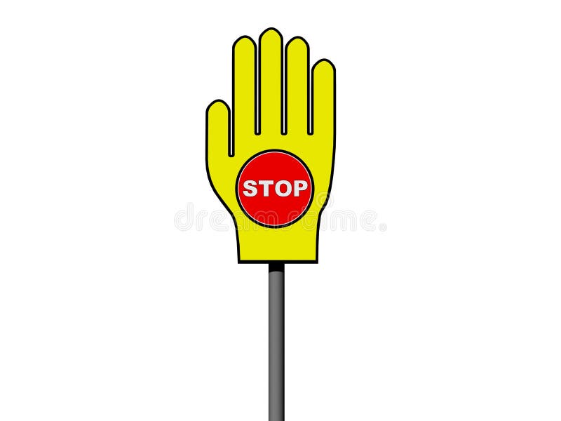 STOP sign in palm sign