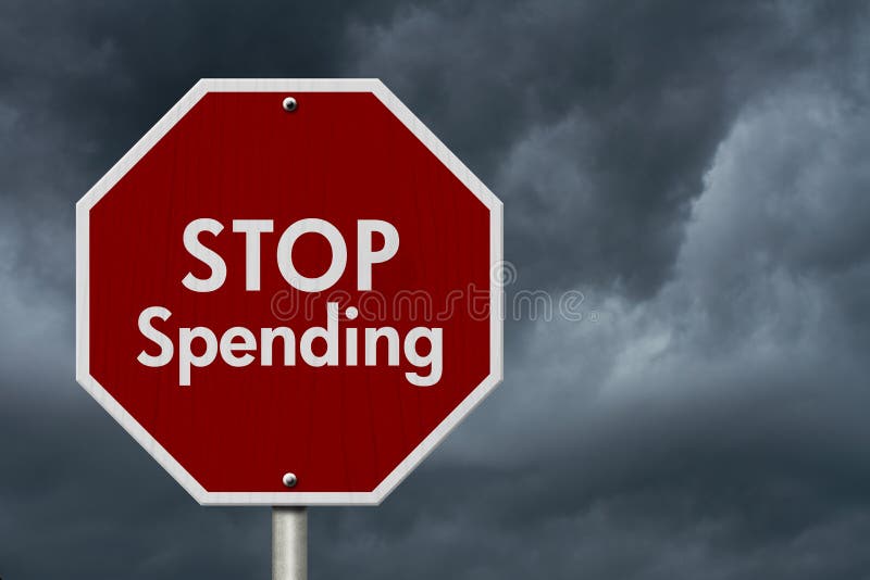 Stop Spending Road Sign