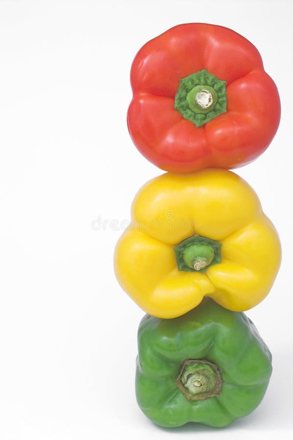 Stoplight Bell Peppers stock image. Image of green, stop 2933781