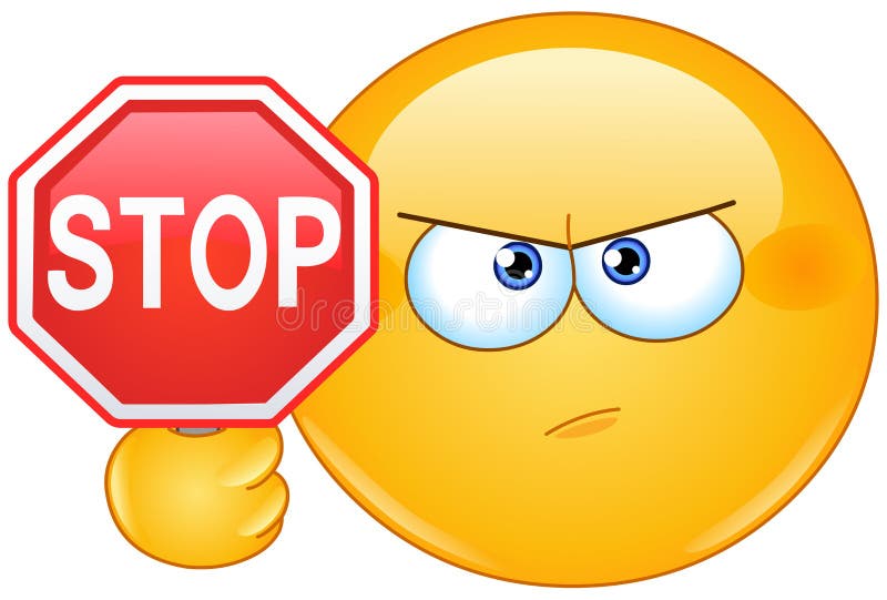 Stoppschild Emoticon vektor abbildung. Illustration von lächeln - 237973350