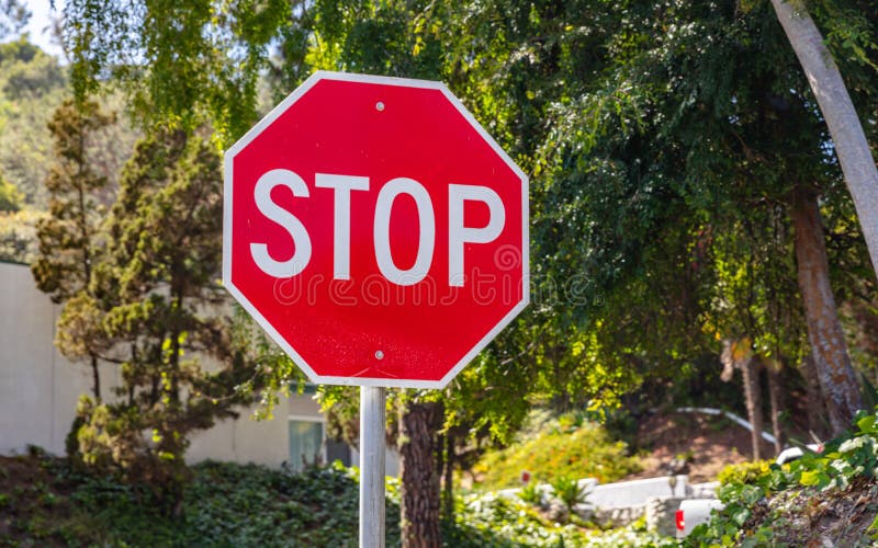 Stoppschild gegen Hintergrund des blauen Himmels Sonniger Fr?hlingstag stockbilder Stoppschild gegen Hintergrund des blauen Himmels Sonniger Fr?hlingstag stockbilder