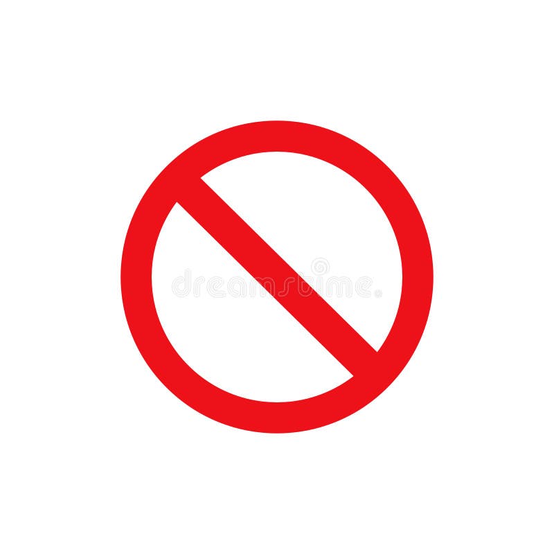 Stoppschildvektor-Rotikone Vektorwarnung oder kein Eintritt verbotener Kreis und Linie Symbol lokalisiert