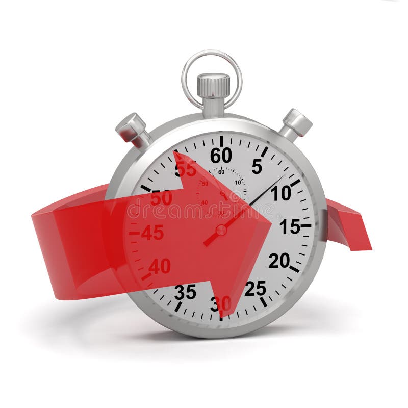 Stopwatch express fast red arrow 3D vector illustration Stopwatch express fast red arrow 3D vector illustration