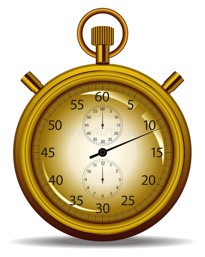 Stopwatch gold stock vector. Illustration of bronze, minutes 17682775