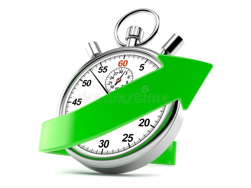 Stopwatch Green Timers. Set on White. Stock Illustration