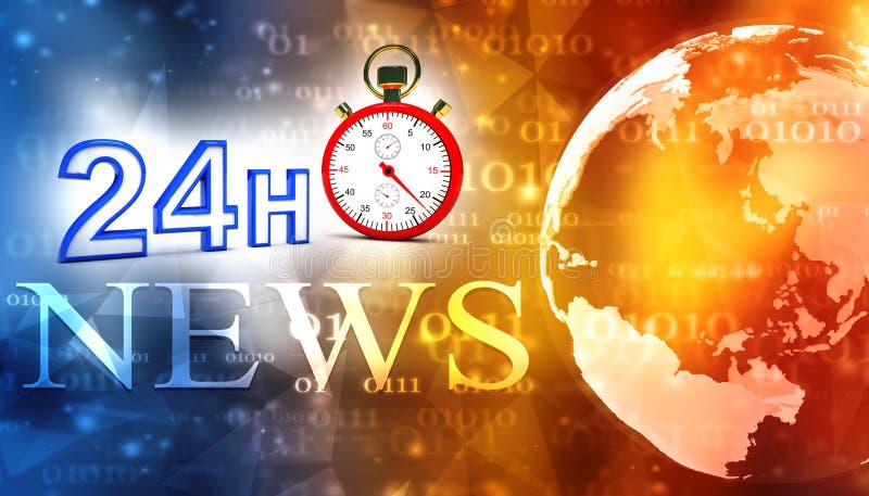 Stopwatch with 24h Text , This is a 3d rendered computer generated image royalty free illustration
