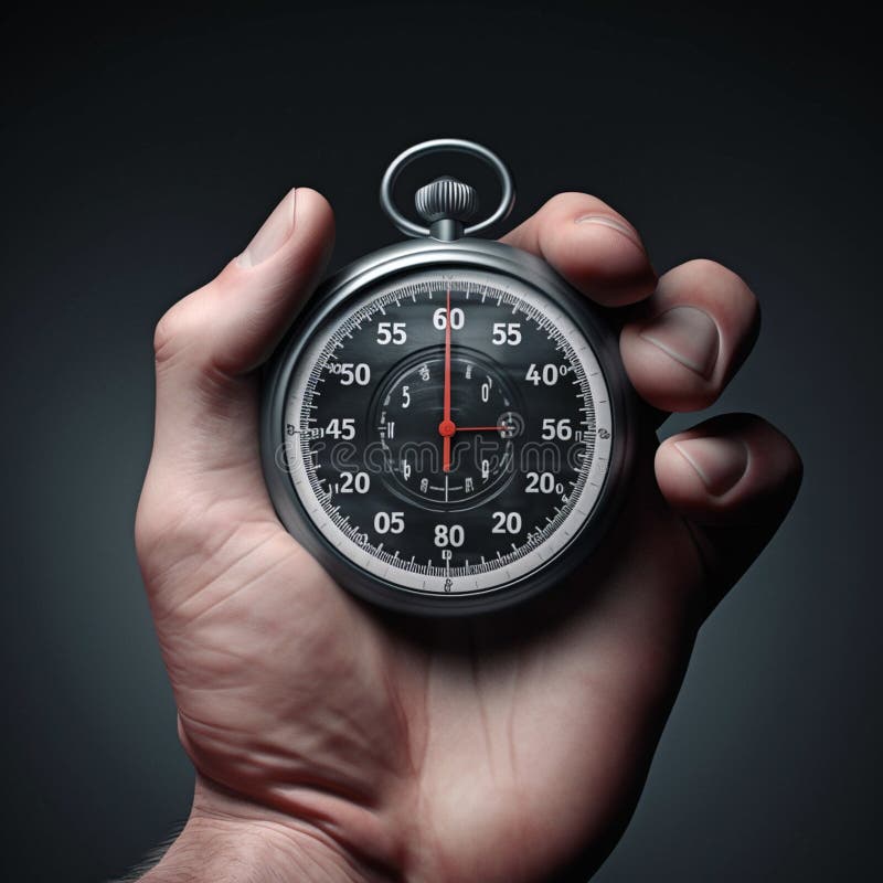 Stopwatch on Hand stock illustration. Illustration of finger 273361277