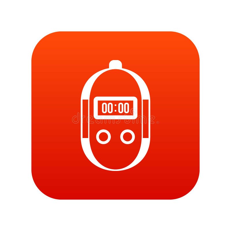 Stopwatch icon digital red stock vector. Illustration of equipment