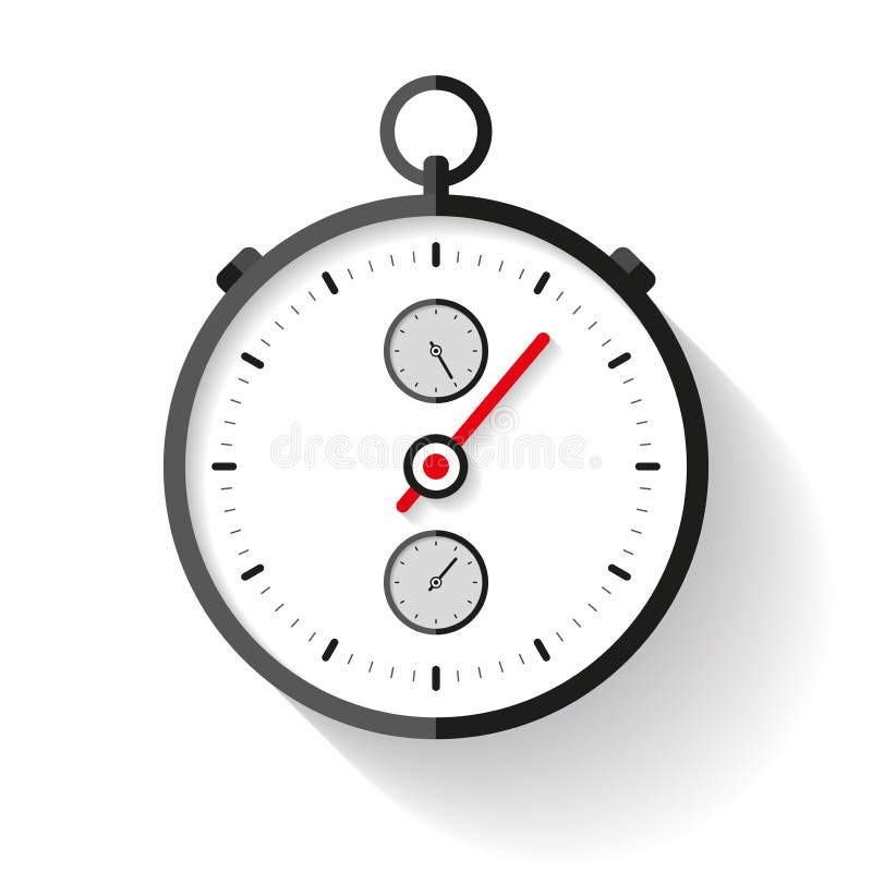 Stopwatch icon in flat style, round timer on white background. Sport clock. Chronometer. Time tool. Vector design element for you vector illustration Stopwatch icon in flat style, round timer on white background. Sport clock. Chronometer. Time tool. Vector design element for you vector illustration