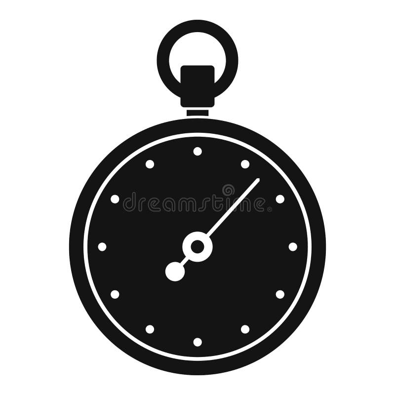 Stopwatch Icon, Simple Black Style Stock Vector Illustration of