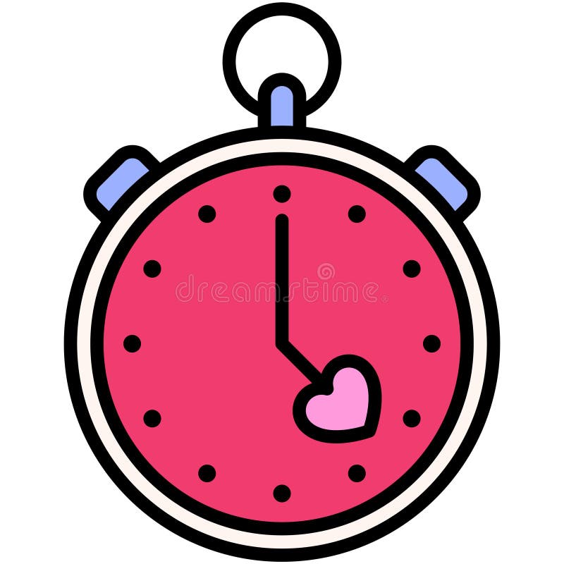Stopwatch Icon, Valentines Day Related Vector Stock Vector