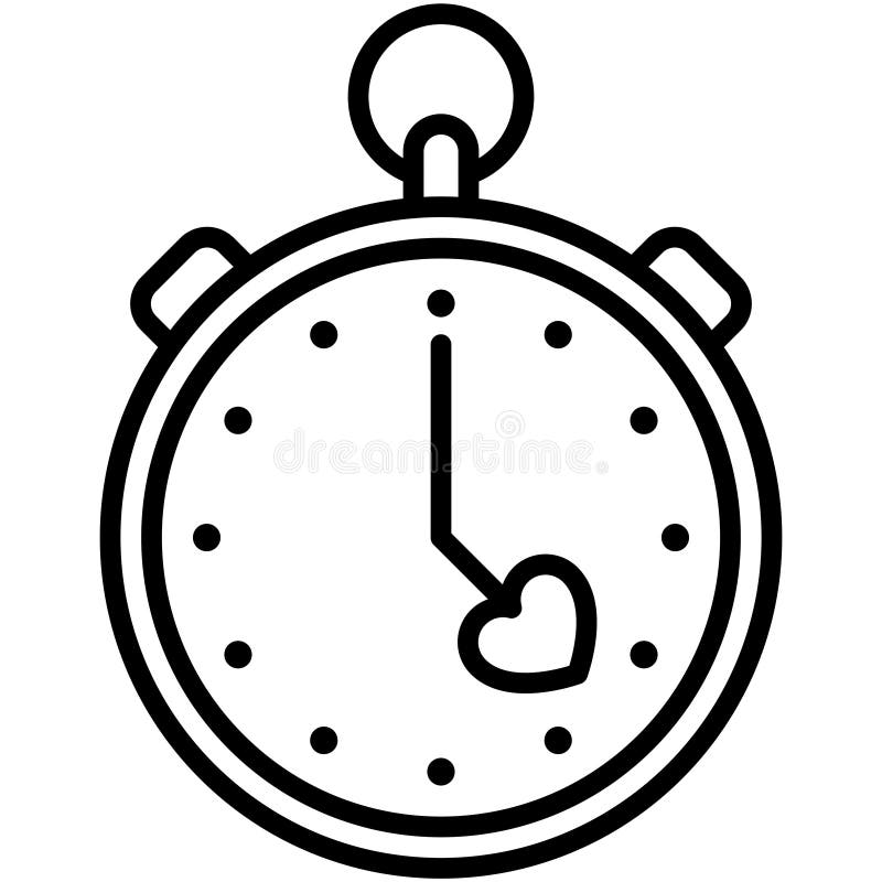 Stopwatch Icon, Valentines Day Related Vector Stock Vector