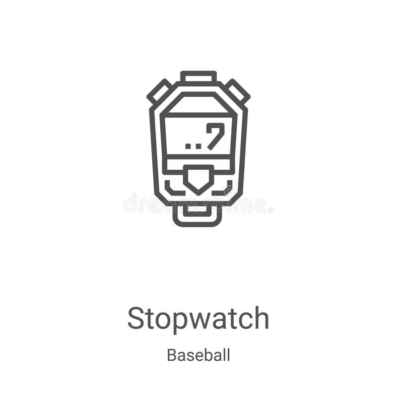 Stopwatch Icon Vector from Baseball Collection. Thin Line Stopwatch