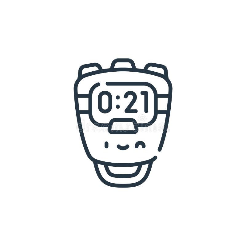 Stopwatch Icon Vector from Baseball Concept. Thin Line Illustration of