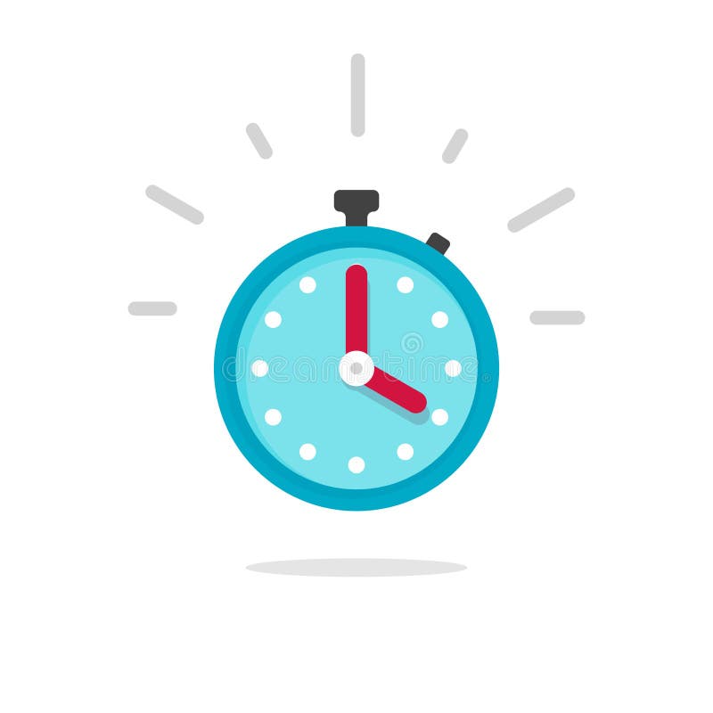 Stopwatch oder Timer mit einem schnellen Zeitzähler-Down-Icon-Vektor, einem flachen Karikaturensymbol oder einem isolierten Pikto vektor abbildung