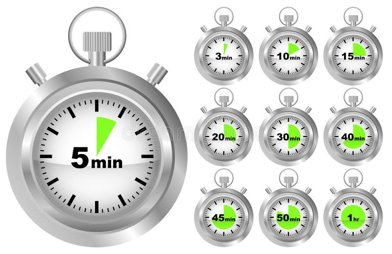 Collection of Stopwatches - Timer in Different Positions - vector. Collection of Stopwatches - Timer in Different Positions - vector