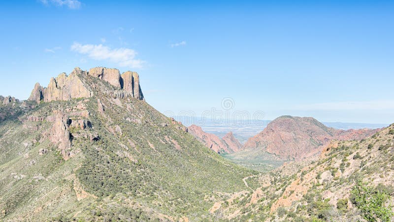 Stor Casa, Chisos berghandfat, stor krökningnationalpark, TX arkivbild Stor Casa, Chisos berghandfat, stor krökningnationalpark, TX arkivbild