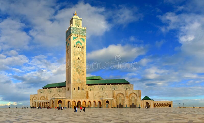 stor hassan ii moské fotografering för bildbyråer stor hassan ii moské fotografering för bildbyråer