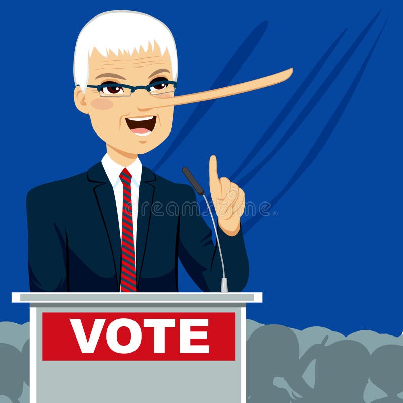 Stor näspolitiker Lying vektor illustrationer Stor näspolitiker Lying vektor illustrationer